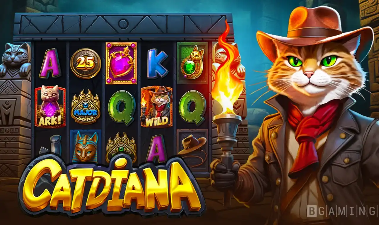 Catdiana slot adventure featuring a fearless feline explorer.